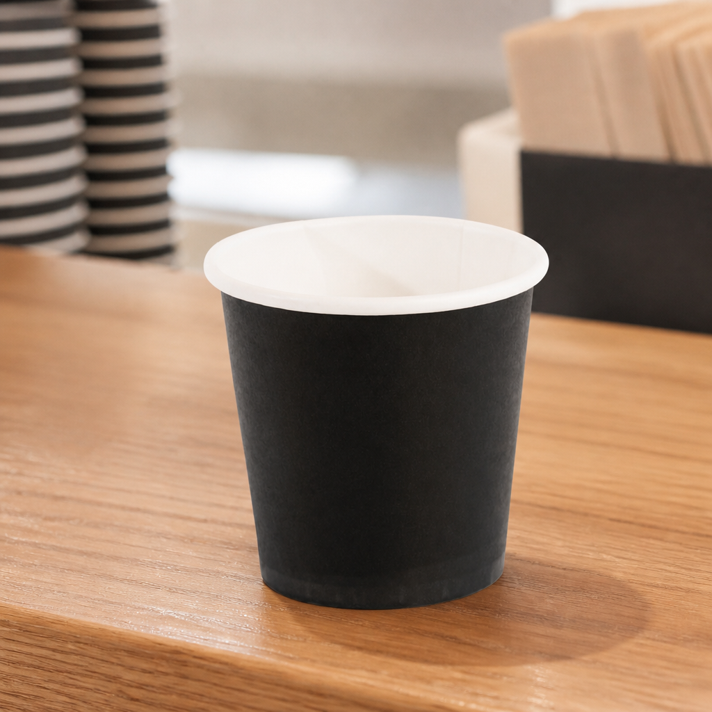 Commercial Disposable Espresso Cups 114ml Black 1000 Pack