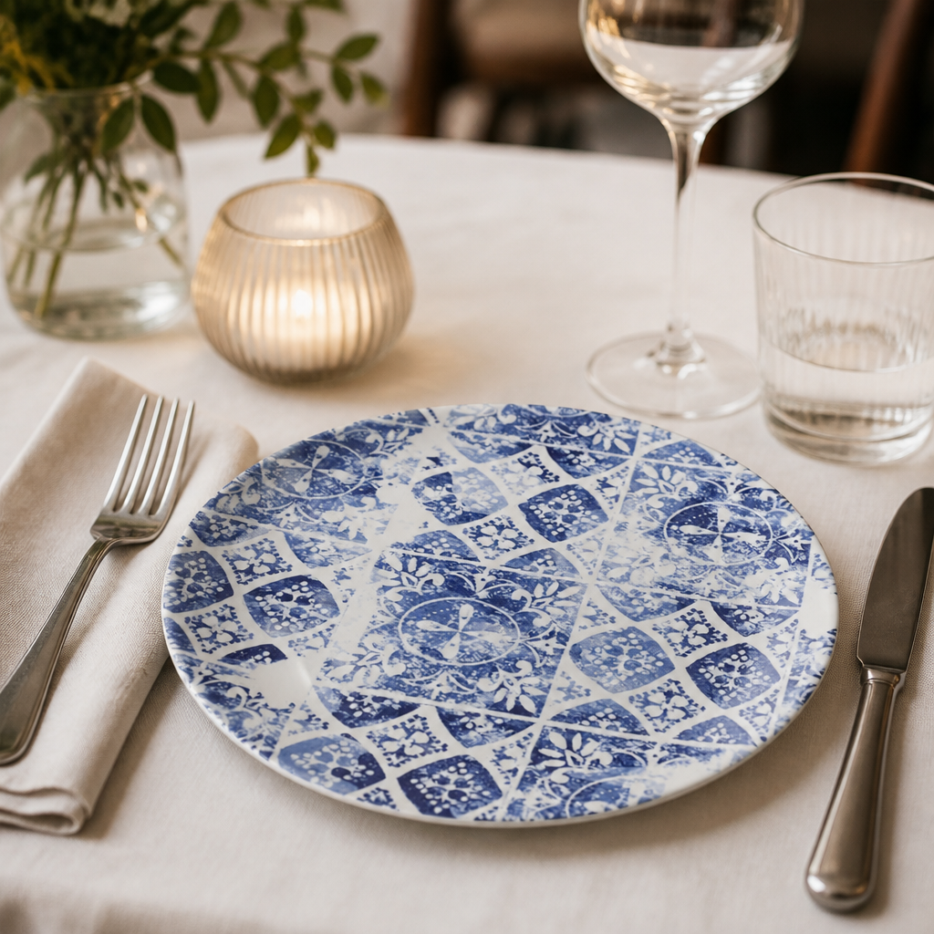 Commercial Porto Blue Coupe Plates 185mm - 12 Pack