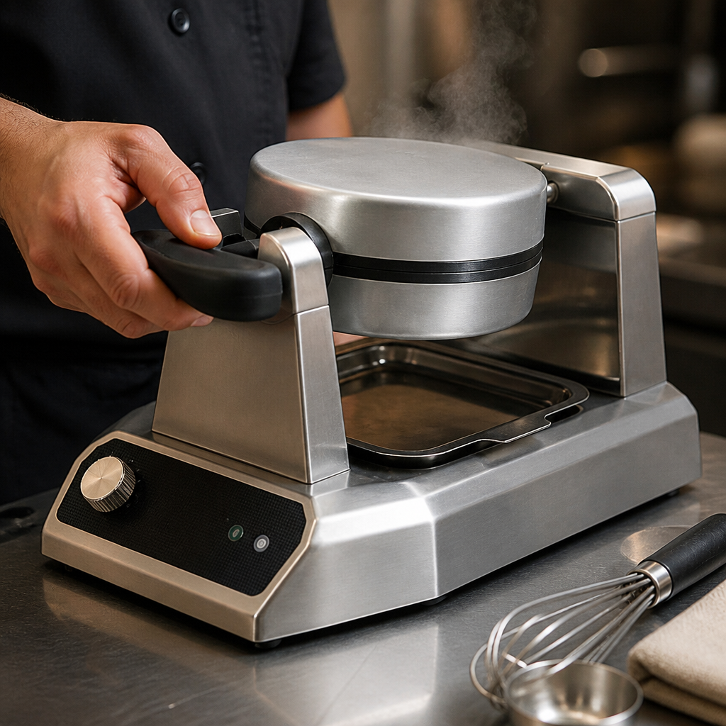 Commercial Waffle Cone Maker producing waffle cones