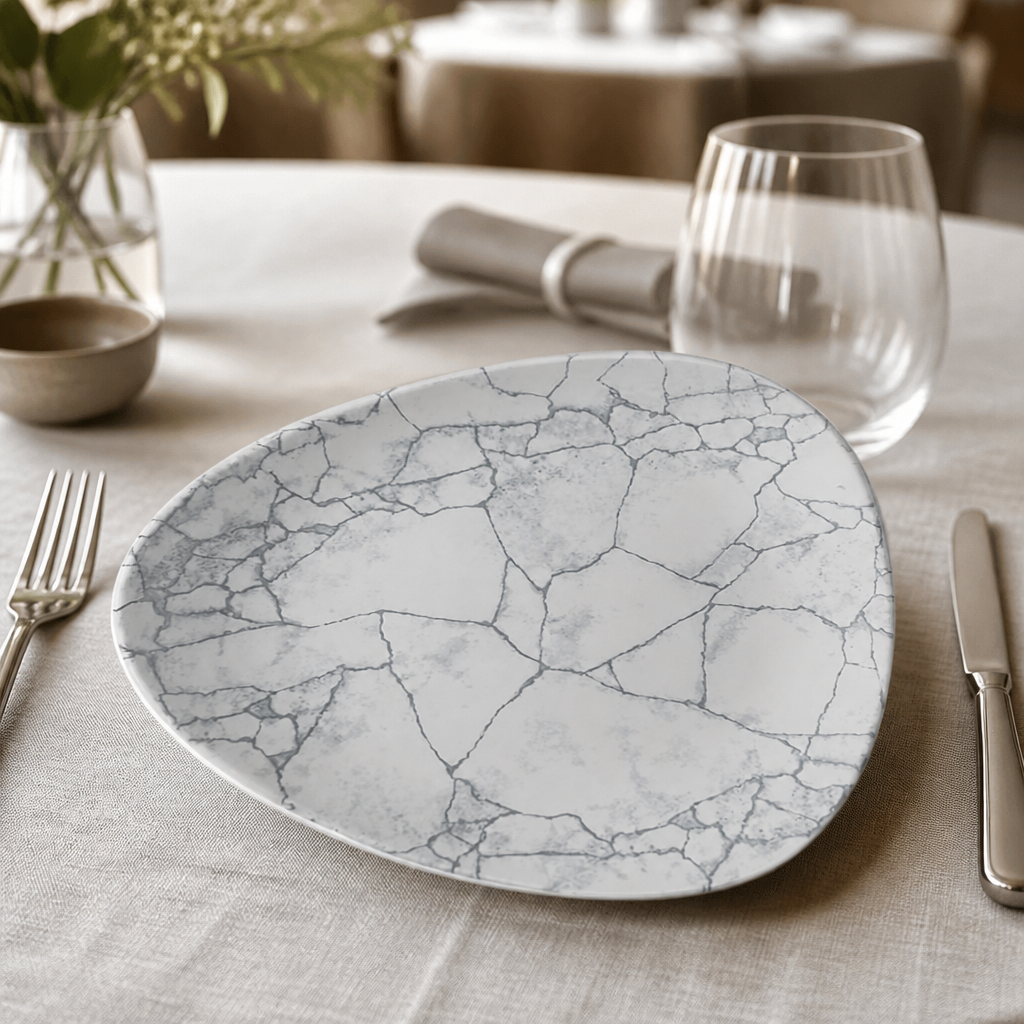 Commercial Kintsugi Pearl Grey Plates 254mm - 12 Pack