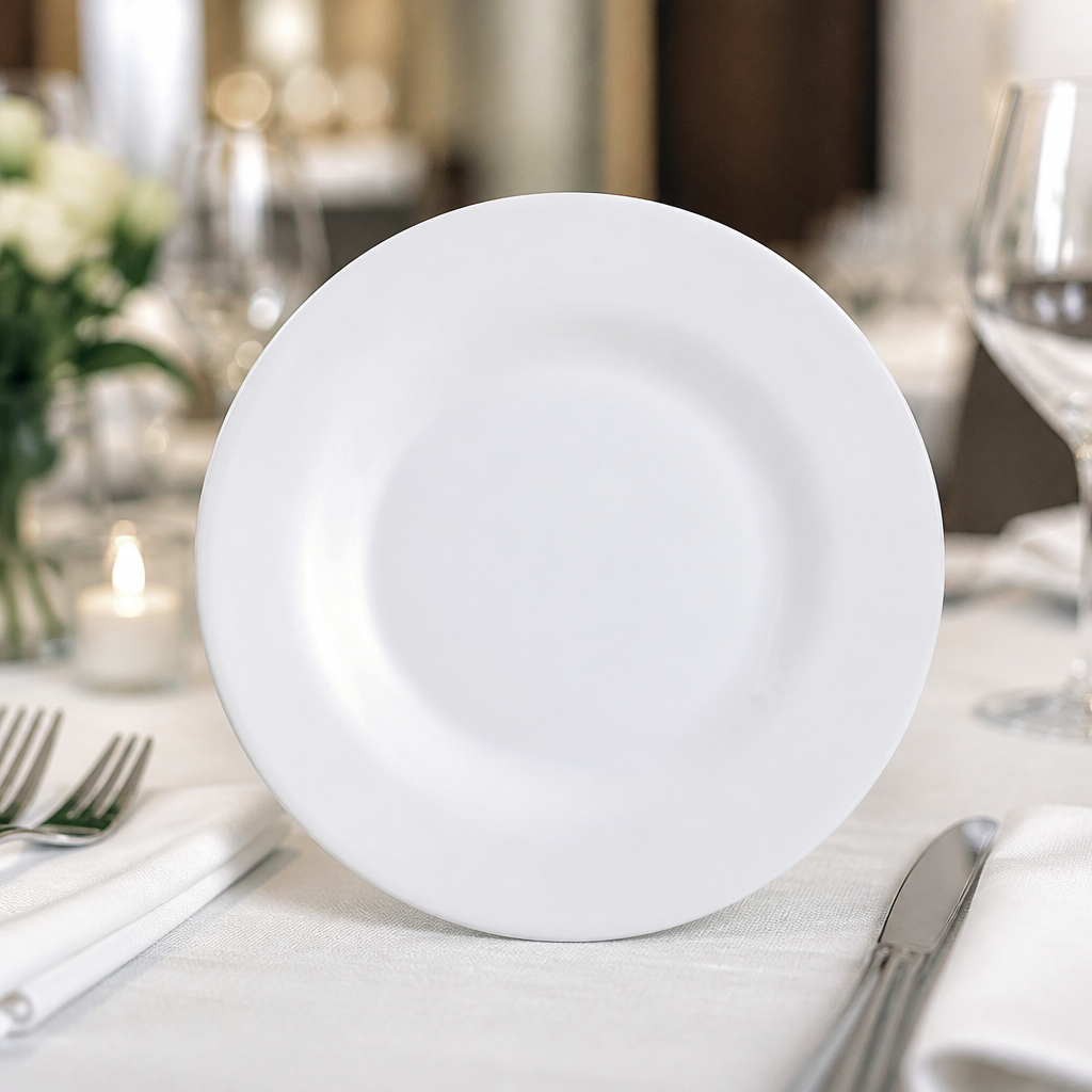Commercial Opal Glass Plates 160mm - 24 Pack