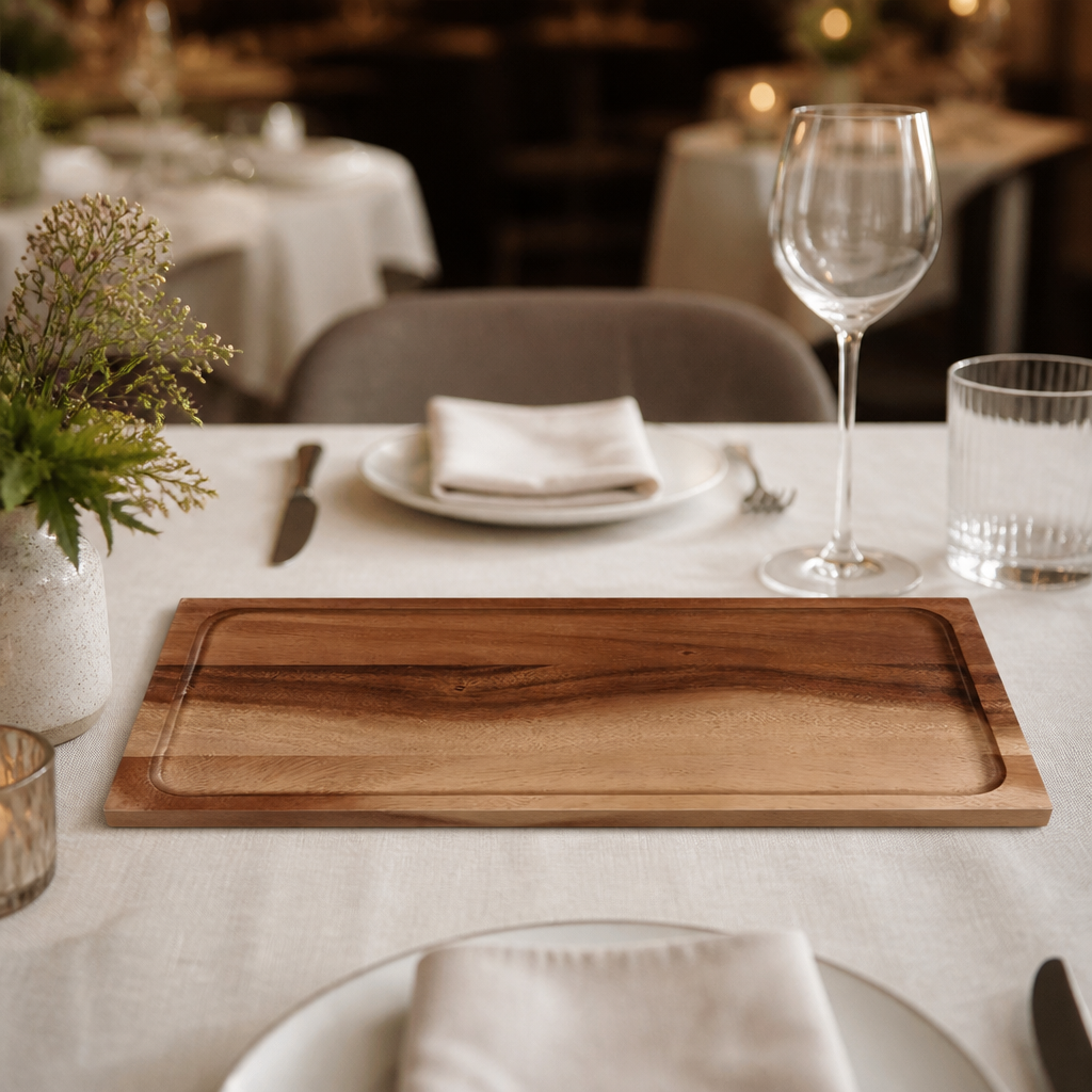 Commercial Wooden Serving Board 410 x 165mm 4 Pack