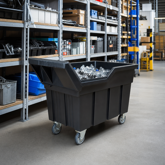 150L Mobile Plastic Bottle Skip with Wheels