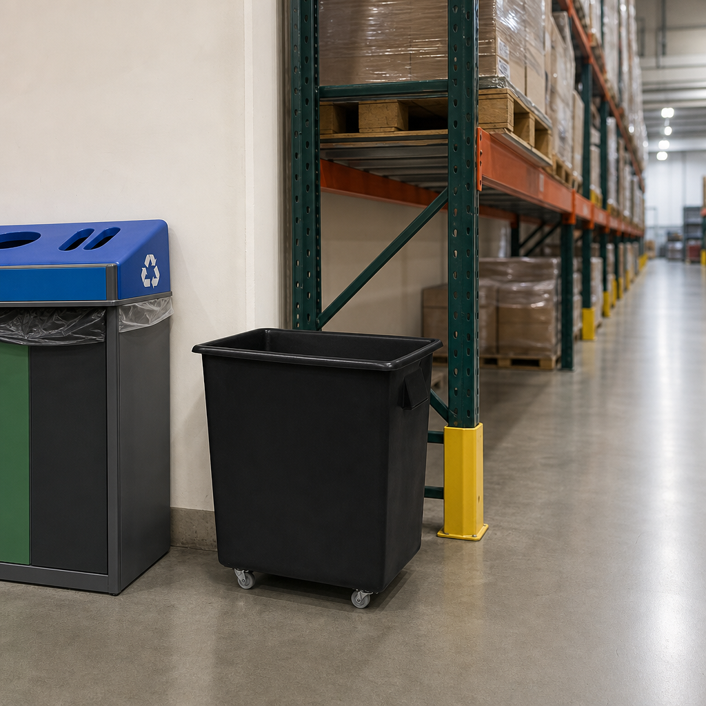 150L Mobile Plastic Bottle Skip with Wheels