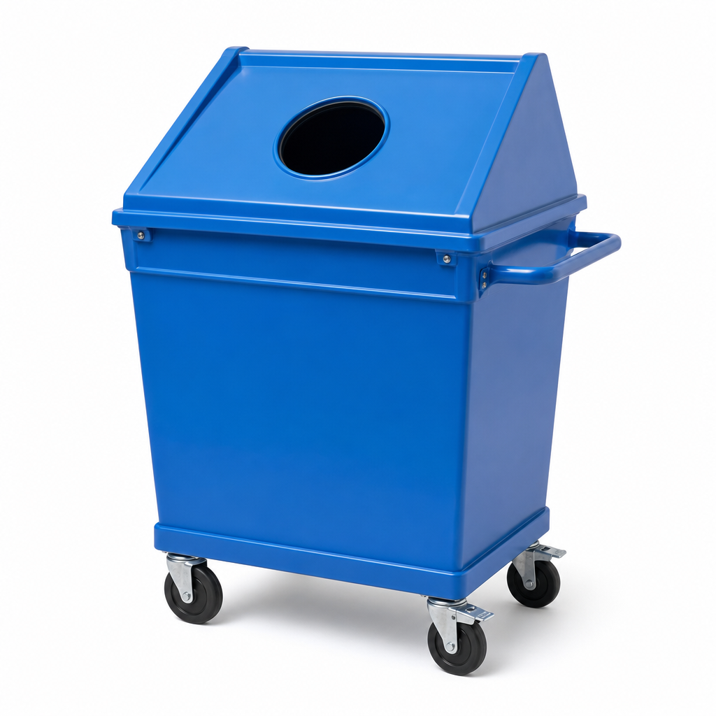 150L Mobile Plastic Bottle Skip with Wheels