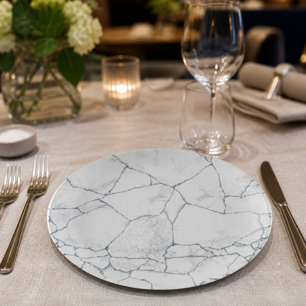 Commercial Kintsugi Coupe Plates 260mm in Grey, 12 Pack