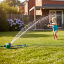 Premium Oscillating Sprinkler with Snap-On Hose Connector and 4 Spray Positions for Effective Coverage Up to 250sqm