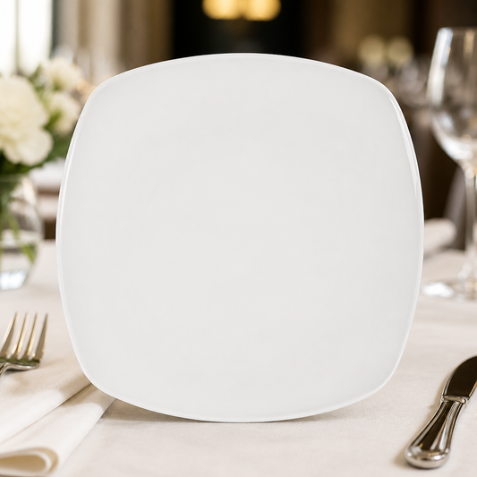 Commercial Square Plates 252mm Porcelain 12 Pack