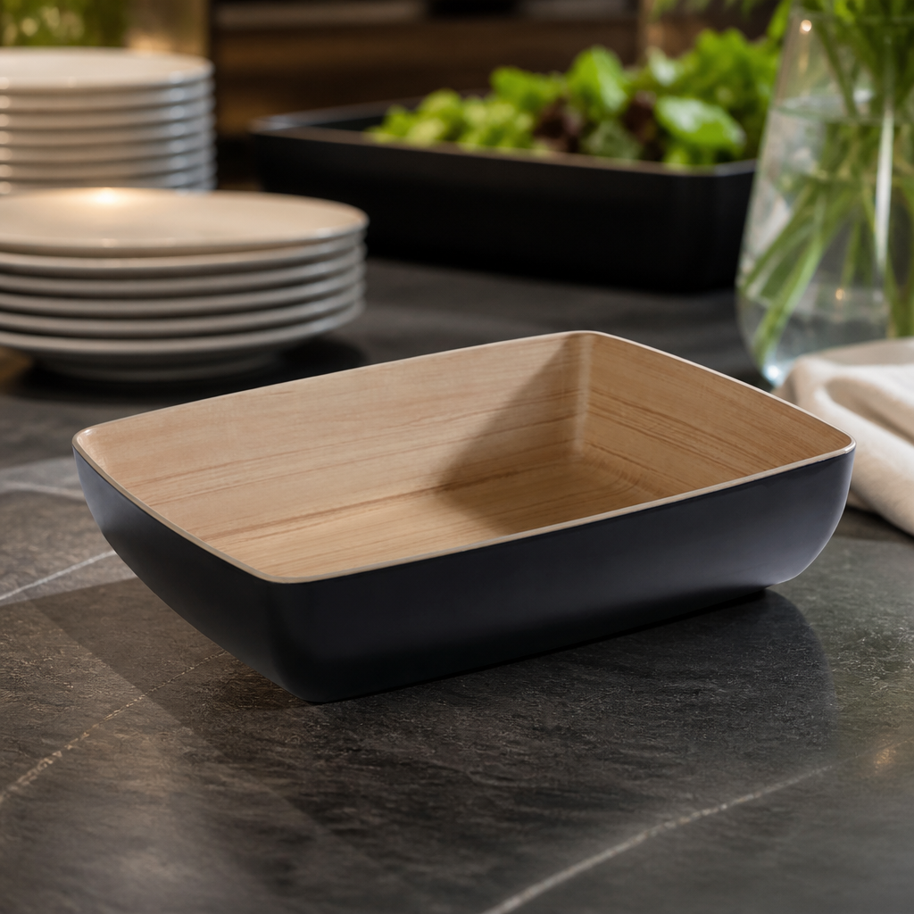 Commercial ½ GN Frida Bowl Black Melamine for Catering Use