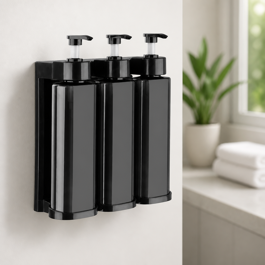 Commercial Triple Shower Pump Soap Dispenser Wall-Mounted