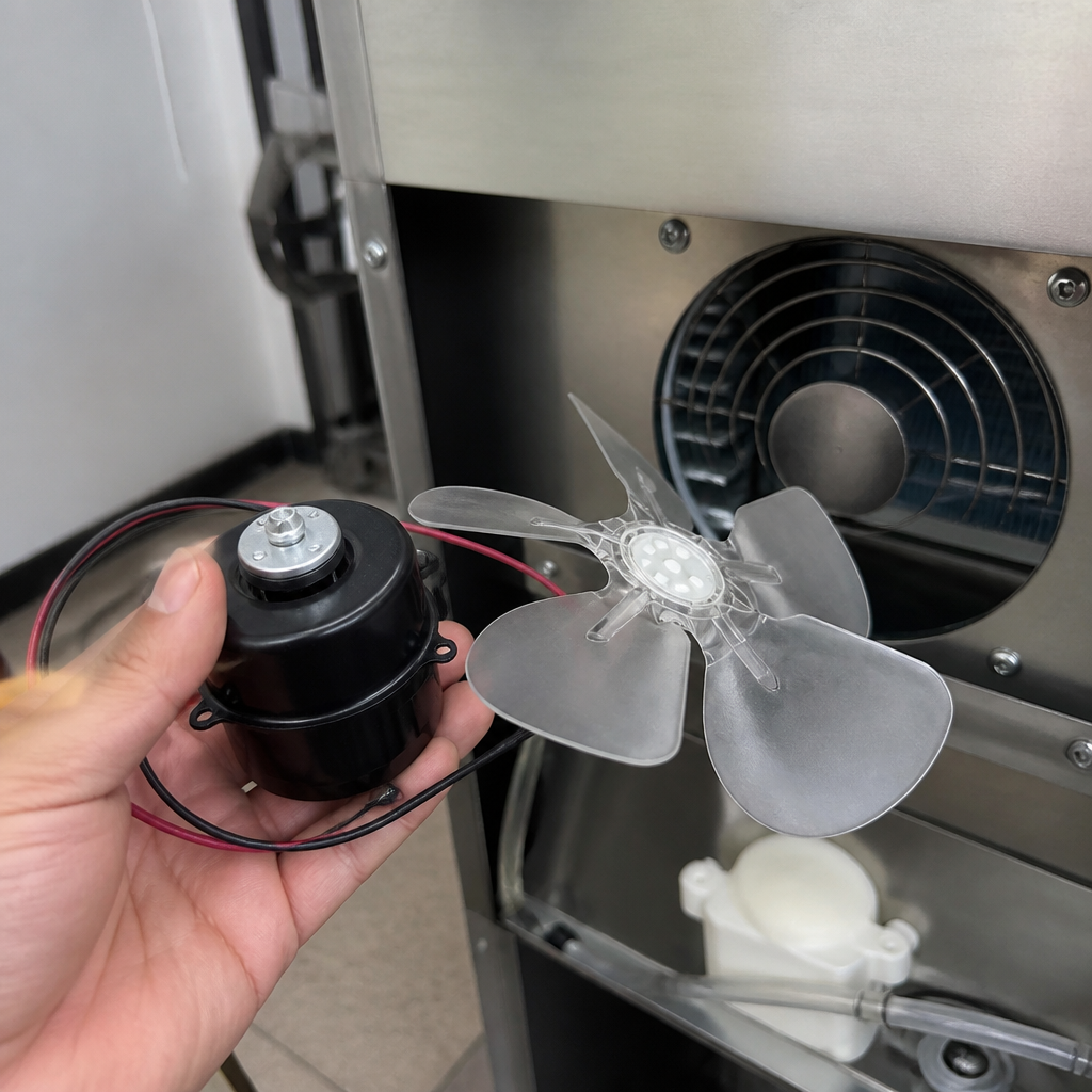 Condenser fan and blade for U-Series triple tank slush maker