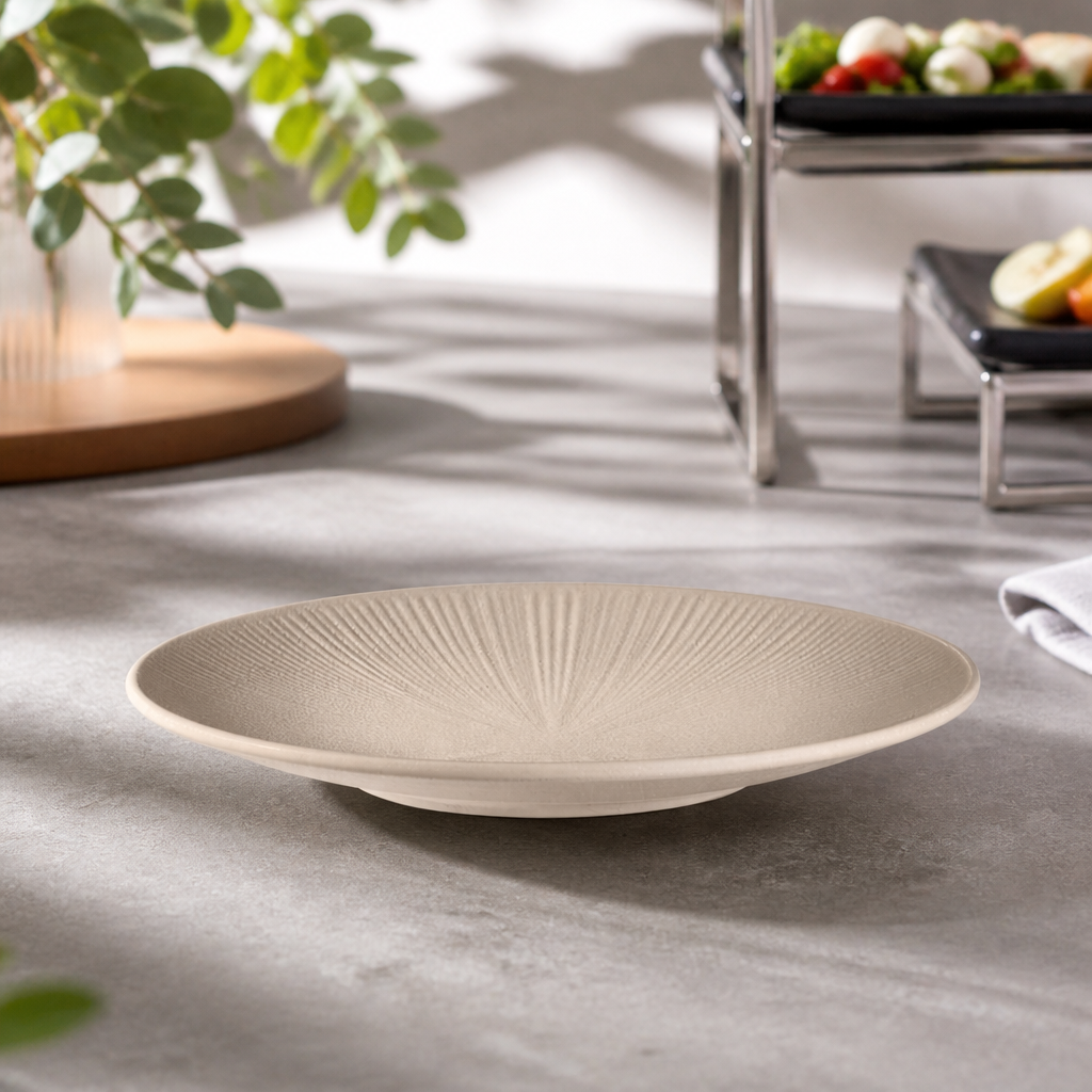 260mm Commercial Melamine Plate in Sand Color
