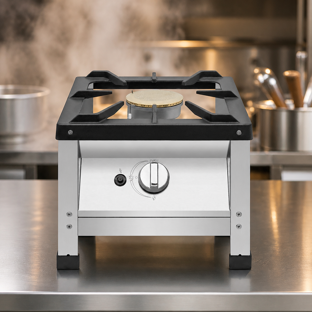 Commercial Gas Stock Pot Stove 6kW LPG Cast Iron Hobs
