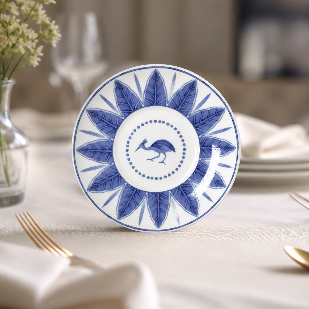 Deep blue bone china commercial espresso saucers 12 pack