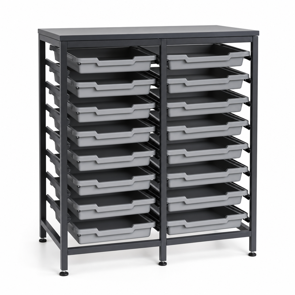 16 Tray Classroom Storage Unit with Single Trays