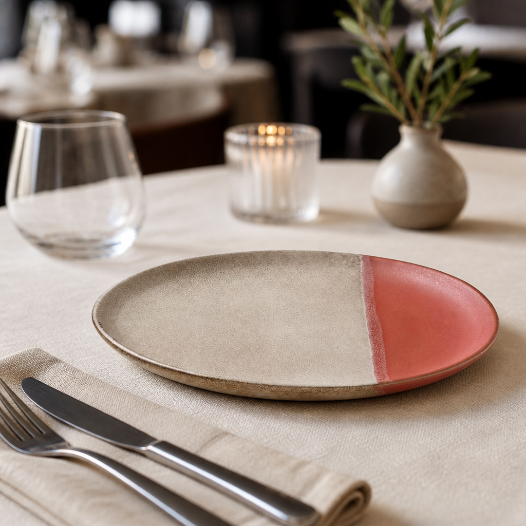 Commercial Spot On Coral Plates 230mm - 6 Pack