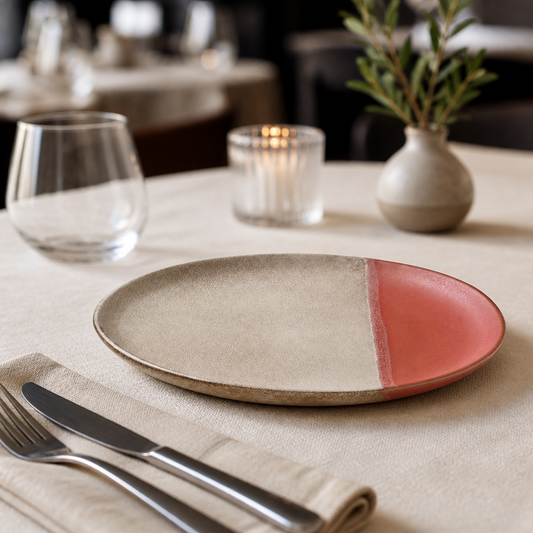 Commercial Spot On Coral Plates 230mm - 6 Pack