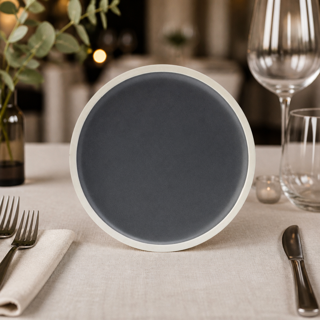 Commercial Vitrified Porcelain Plates 170mm Charcoal 6 Pack