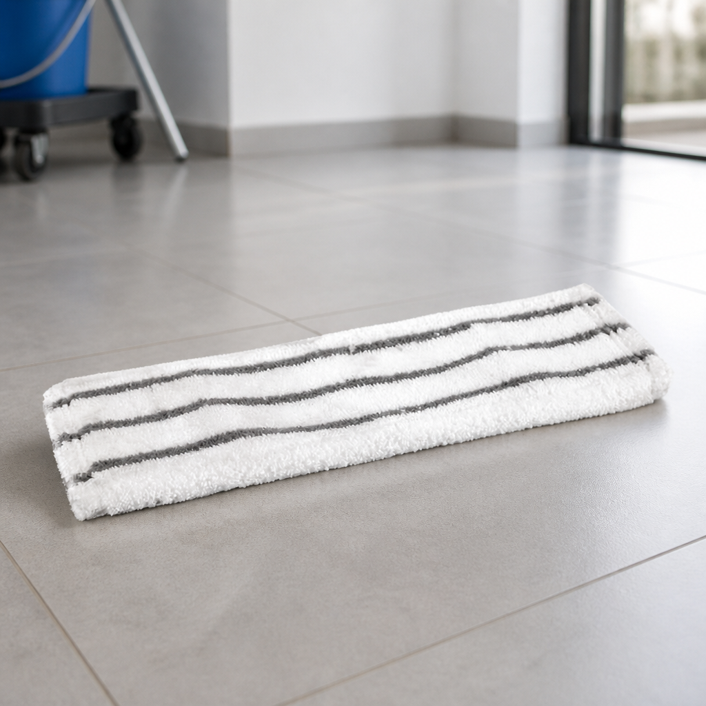 Commercial Microfibre Flat Mop Head 400mm Red Colour-Coded