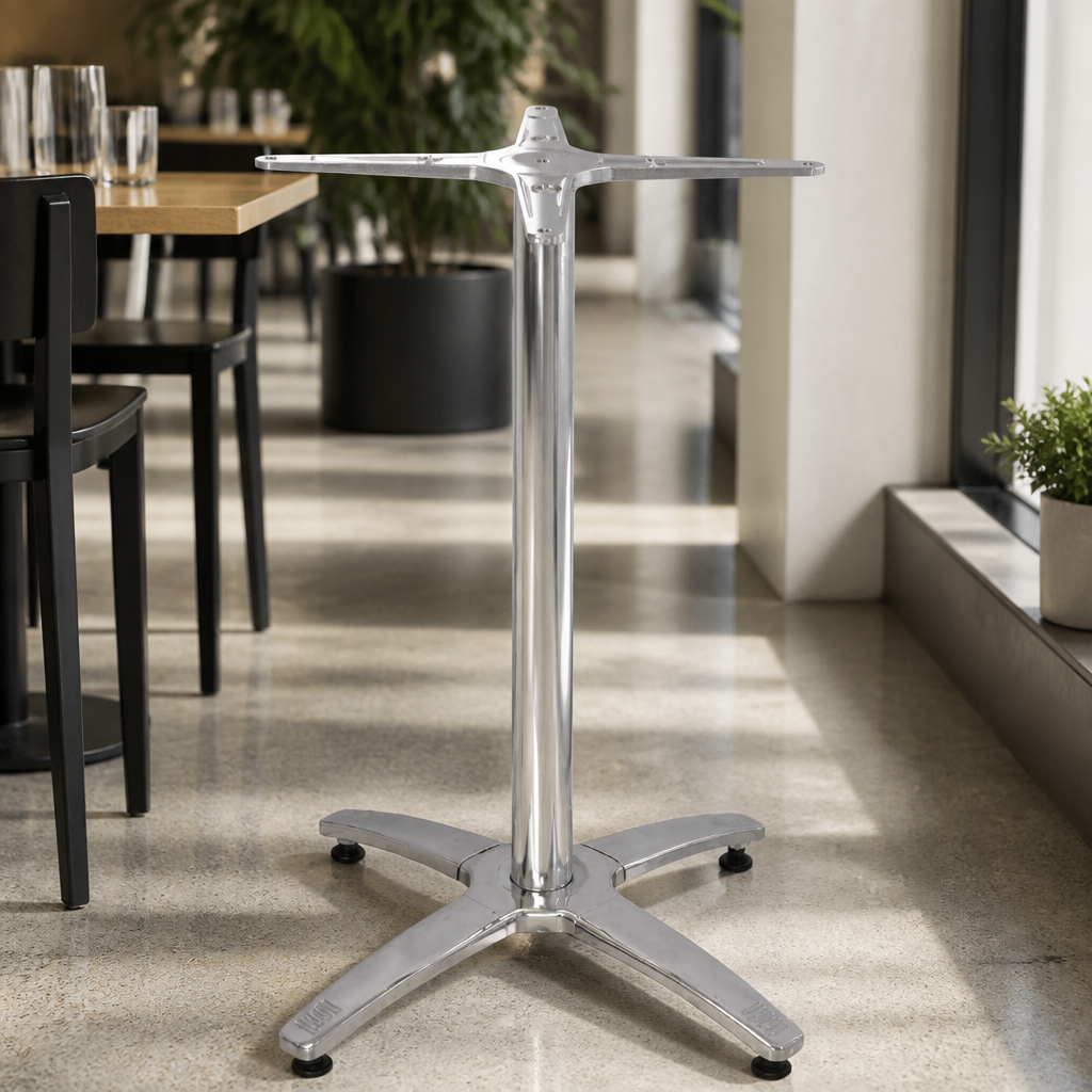 Commercial Aluminium Four Leg Table Base for Dining Areas