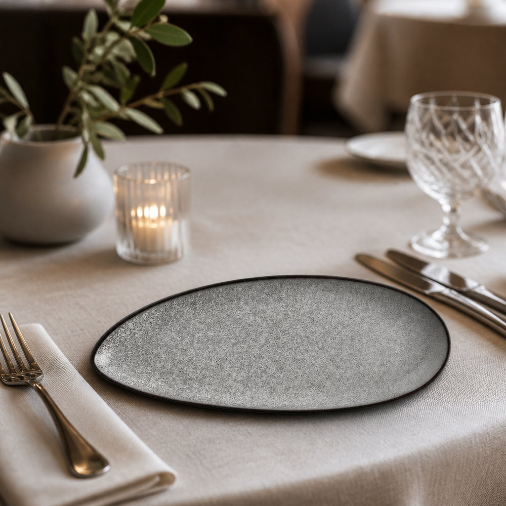Commercial Porcelain Leaf Plates 255mm - 6 Pack