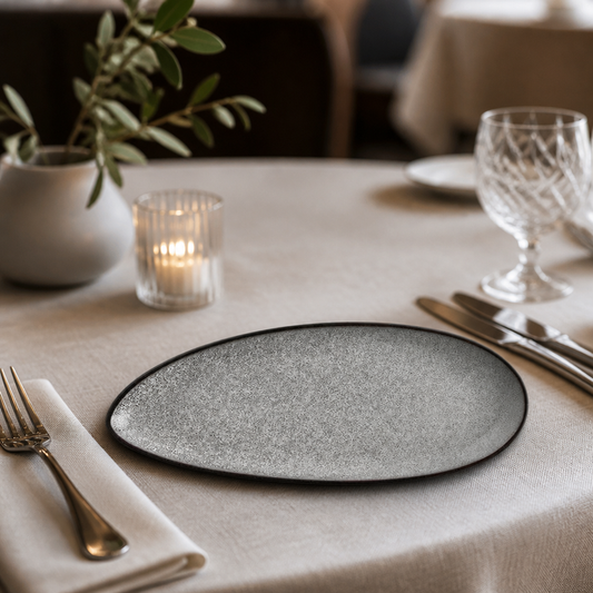 Commercial Porcelain Leaf Plates 255mm - 6 Pack