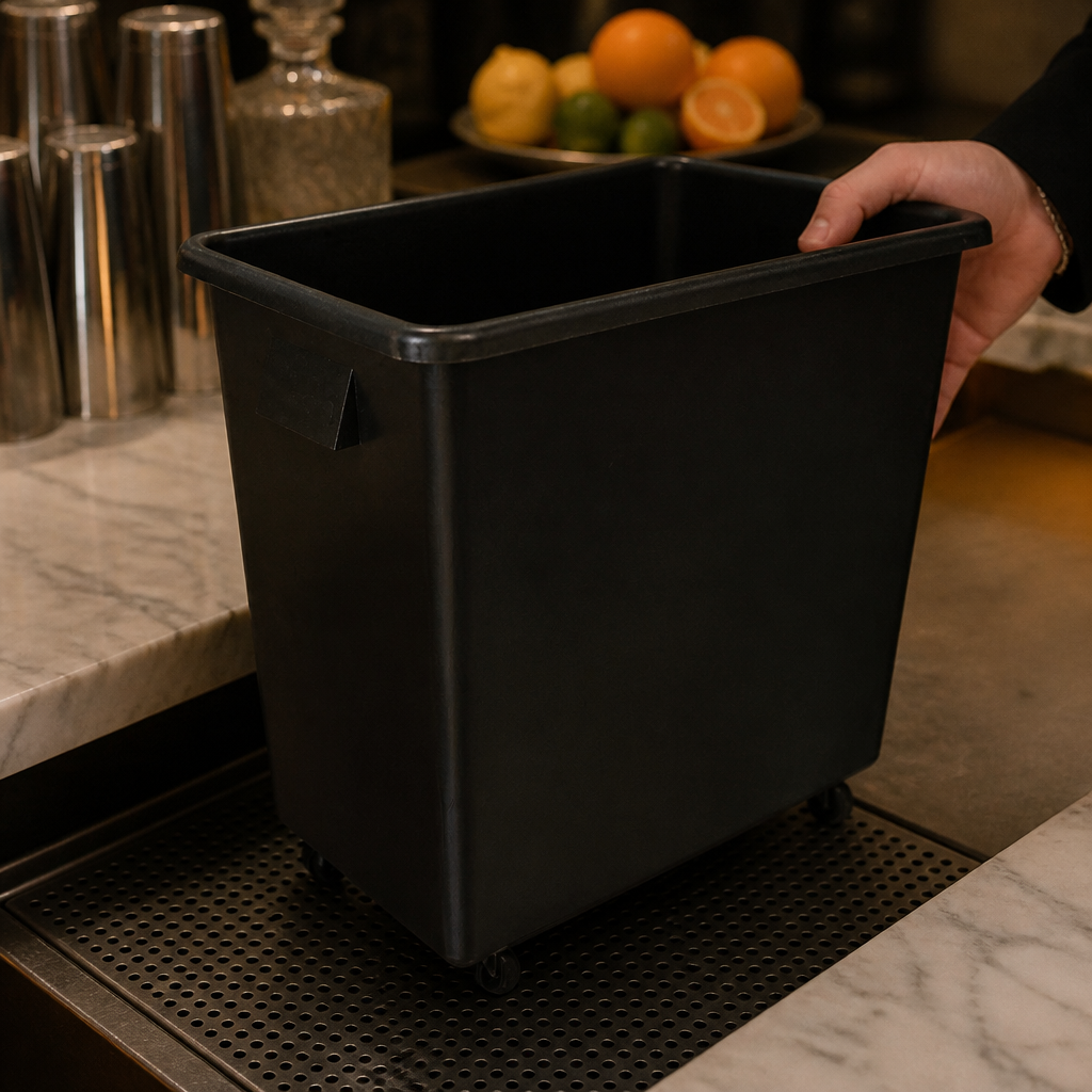 Commercial Bottle Skip 125Ltr Durable Polyethylene Trolley
