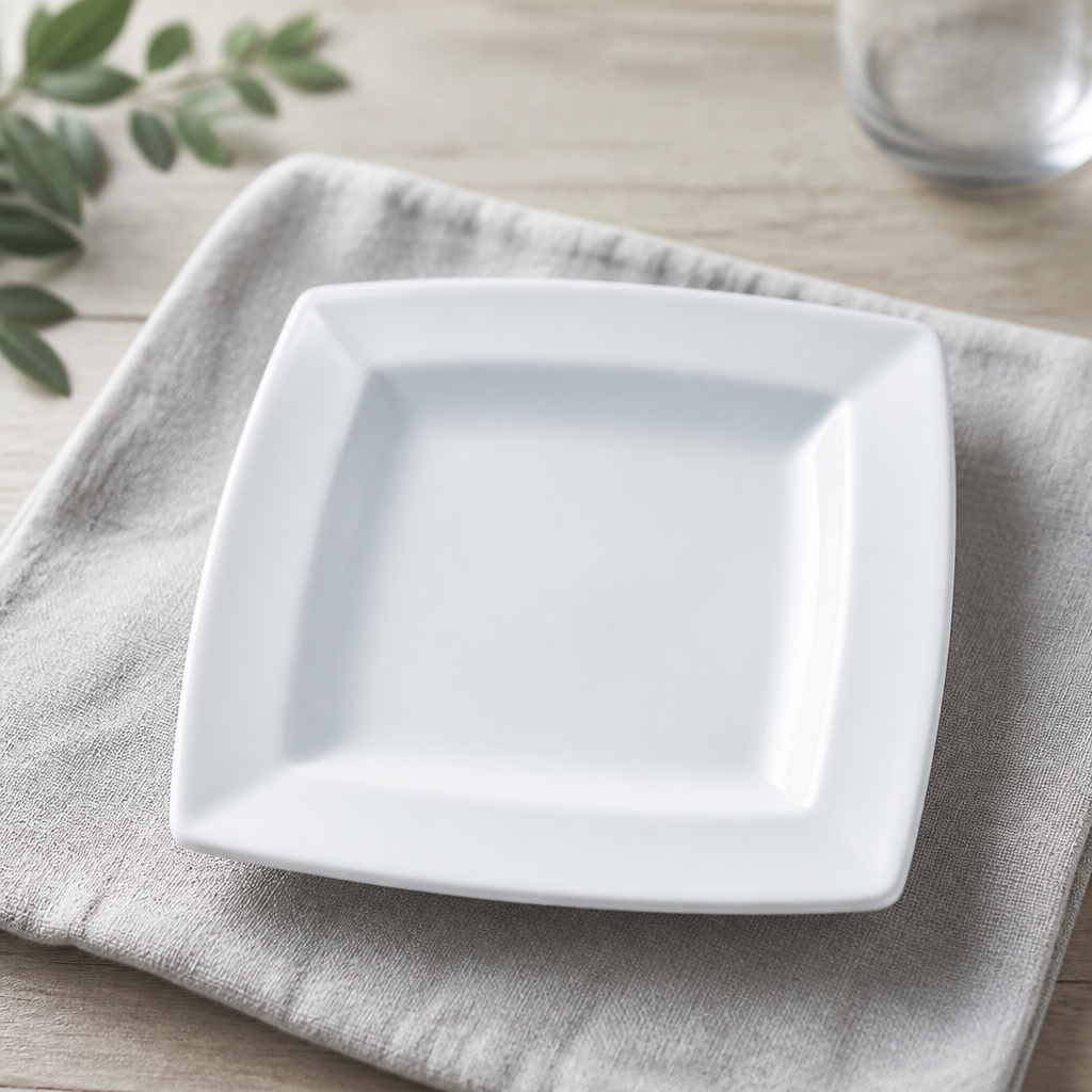 Commercial Square Plates 280mm Porcelain 6 Pack