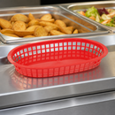 Commercial Oval Polypropylene Food Baskets Red 6 Pack