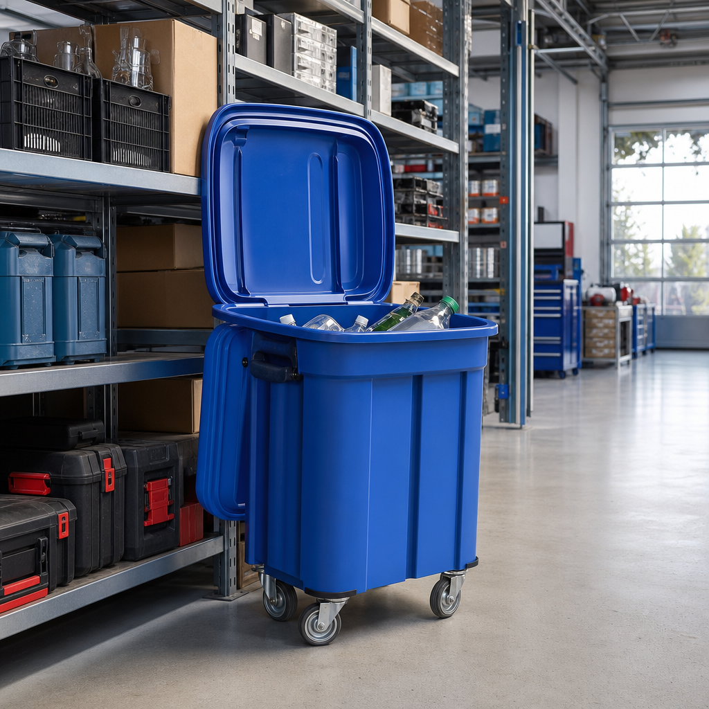 165L Mobile Bottle Skip with Wheels