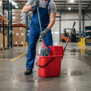 Premium 15 Litre Mop Bucket with High Profile Wringer and Wet Floor Warning Sign