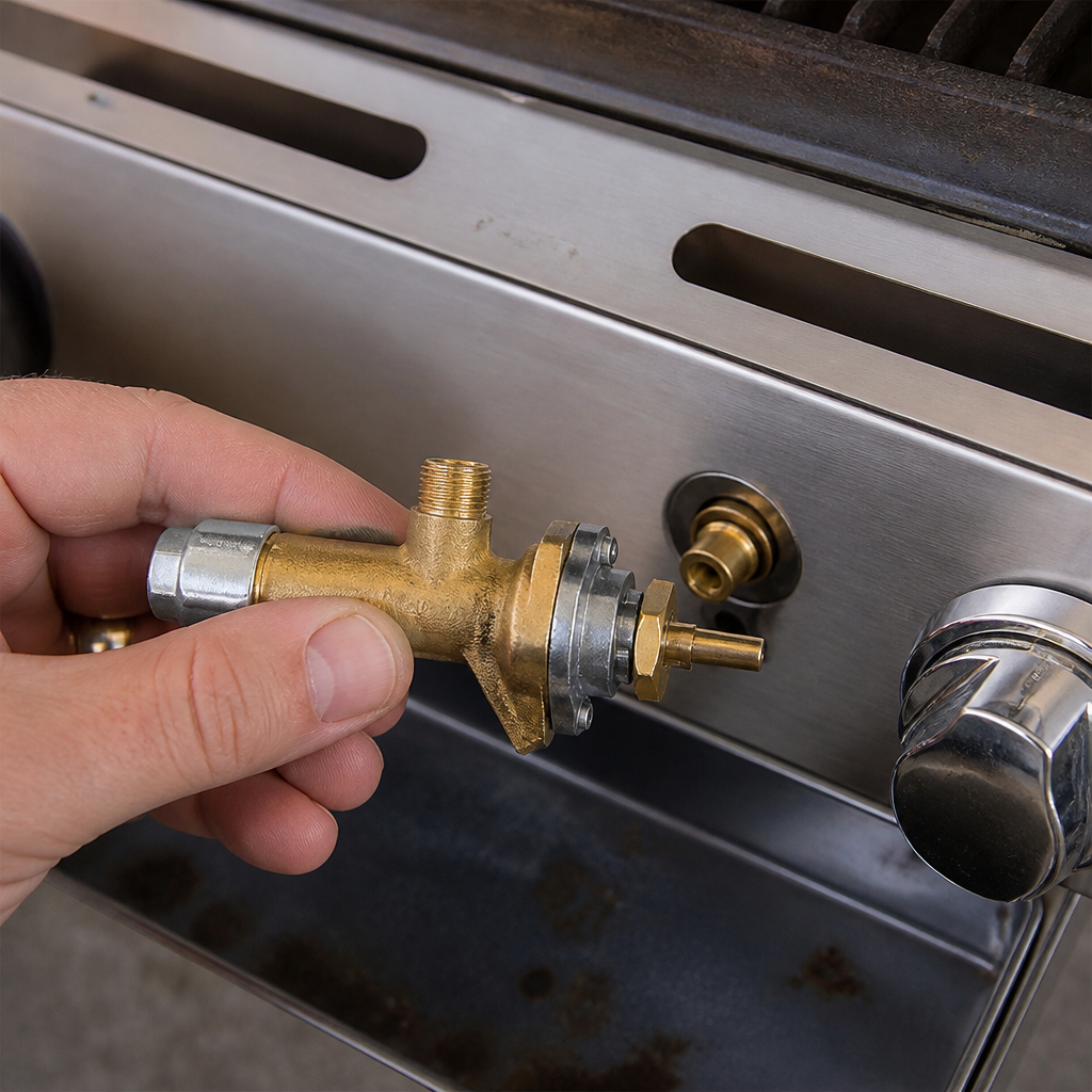 Commercial replacement valve for gas barbecue 22mm height