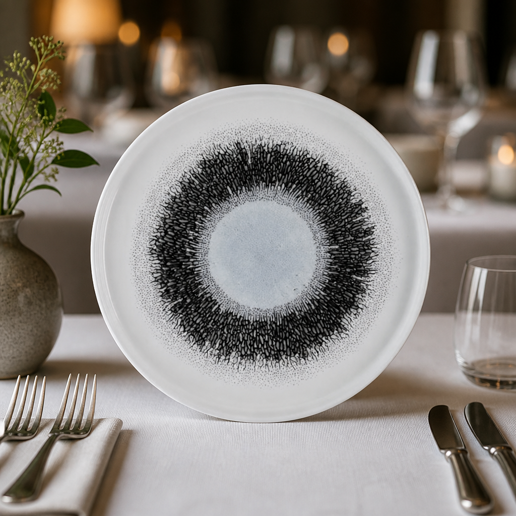Commercial Walled Plates 260mm Quartz Black 6 Pack