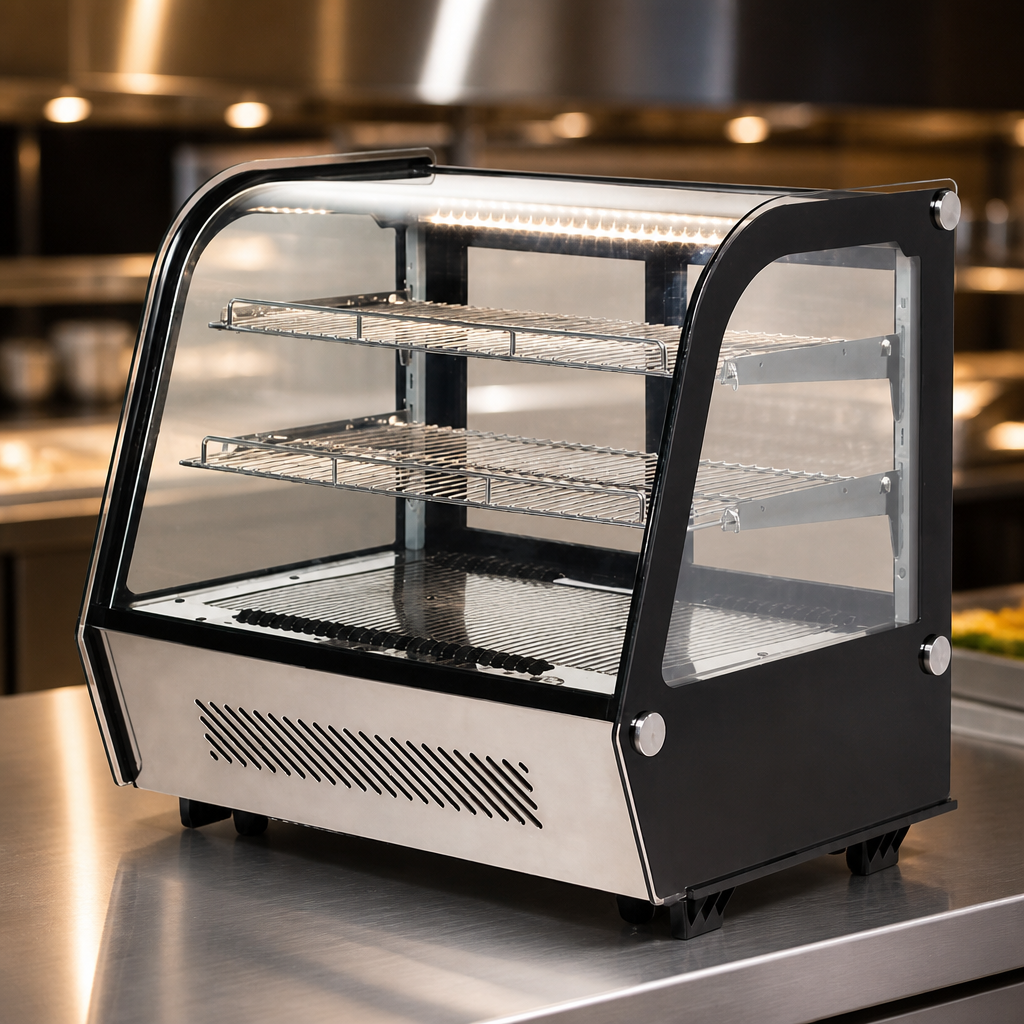 Commercial Countertop Display Fridge 120L Capacity Black