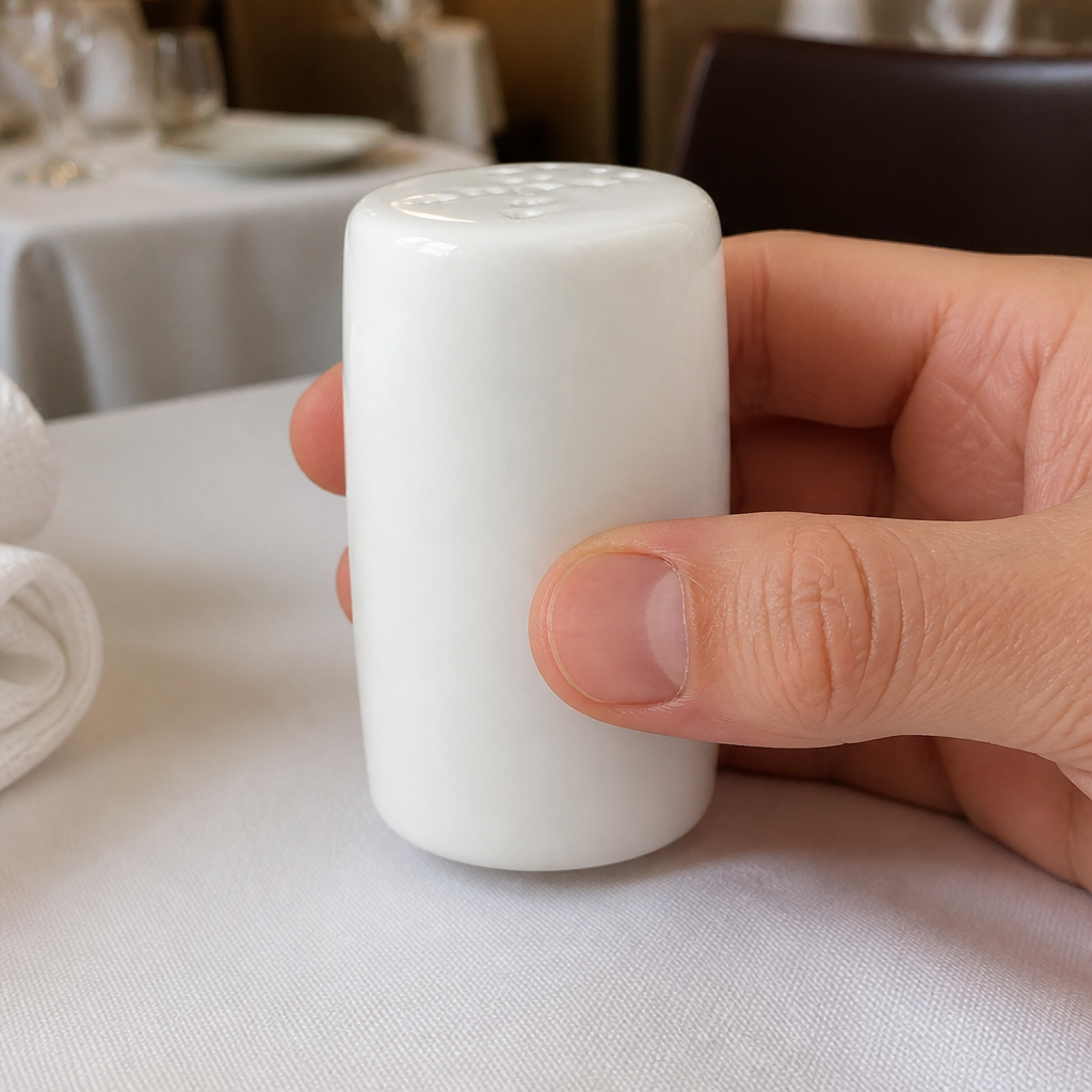 Commercial Whiteware Pepper Shakers 80mm - 12 Pack