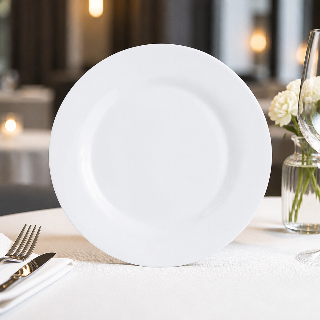 Commercial Opal Glass Plates 240mm - 24 Pack