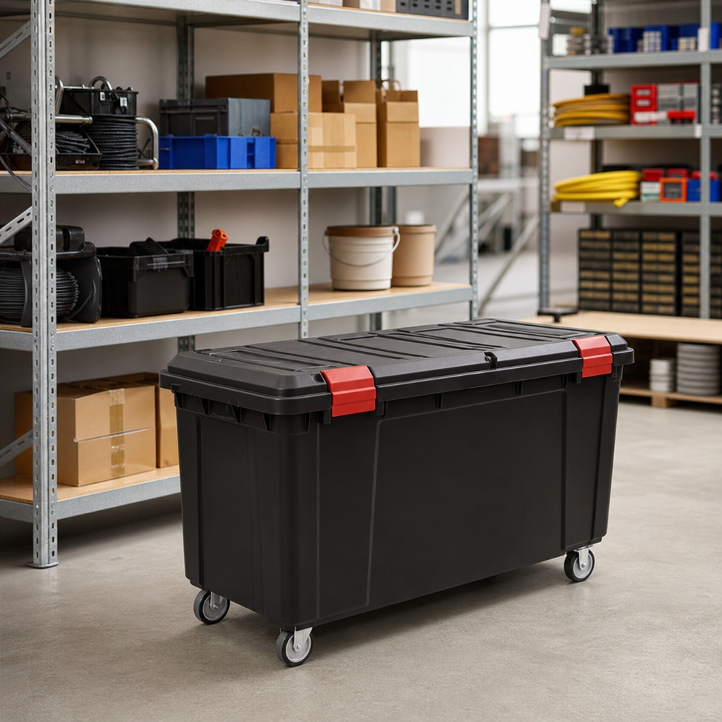 175L Heavy Duty Wheeled Storage Trunk with Clip Lid