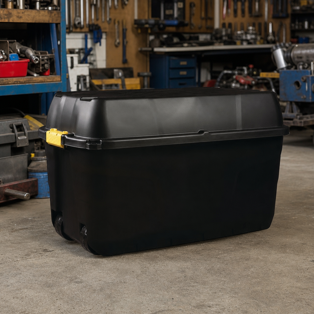175L Heavy Duty Wheeled Storage Trunk with Clip Lid