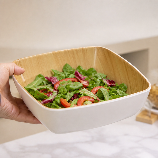 250mm Commercial Melamine Bowl and Wood Effect