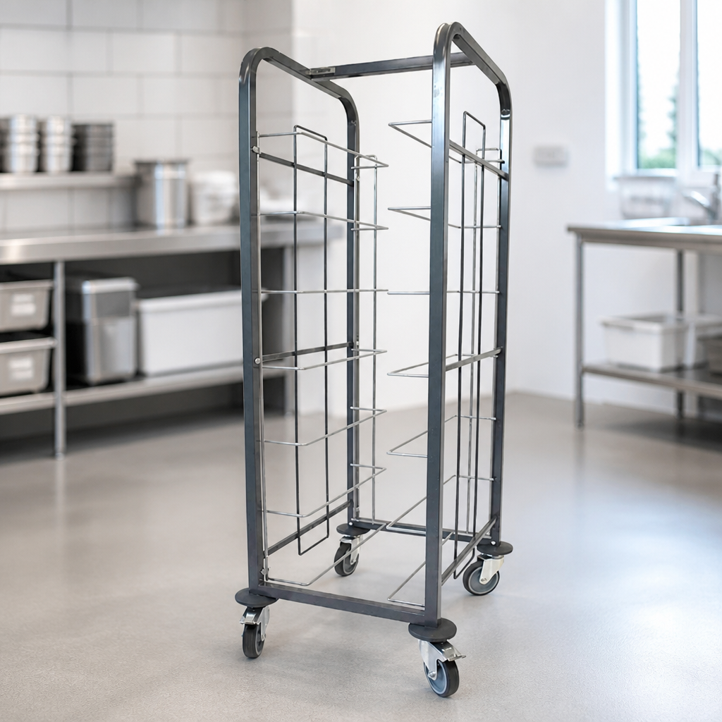 Commercial 7-Shelf Tray Clearing Trolley with Heavy Duty Castors