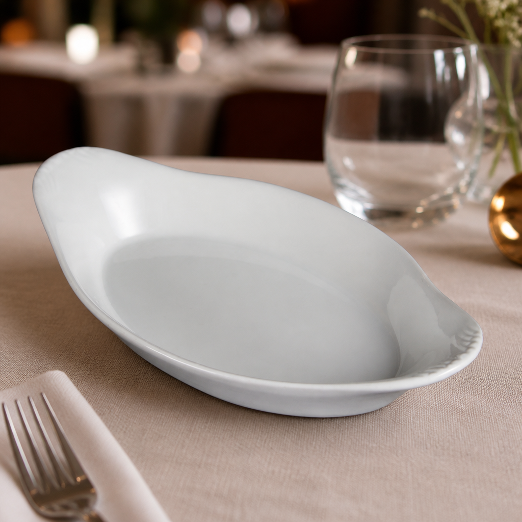Commercial Oval Eared Serving Dishes 229x127mm 6 Pack