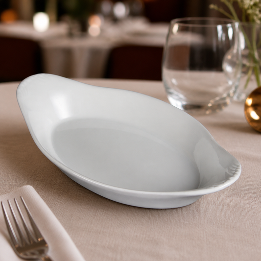 Commercial Oval Eared Serving Dishes 229x127mm 6 Pack