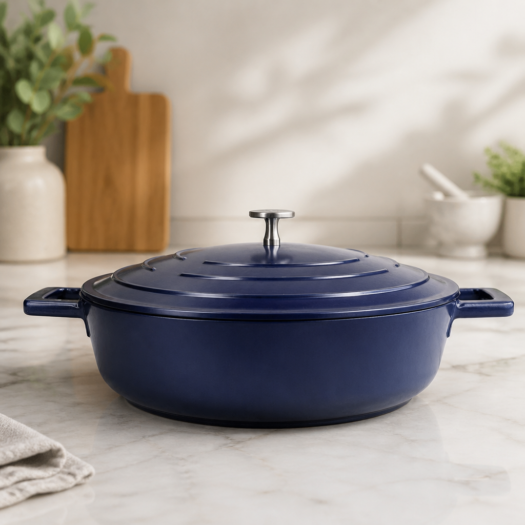 6Ltr Commercial Cast Aluminium Casserole Dish with Lid