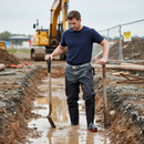 Premium Heavy Duty PVC Thigh Safety Waders with Fleece Lining, S5 SRA Compliance for Enhanced Protection