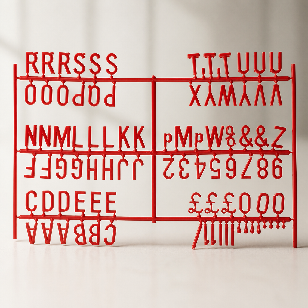 Commercial Peg Board Letter Set - Medium Red 540 Characters