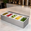 Commercial 5 Compartment Condiment Holder Stainless Steel