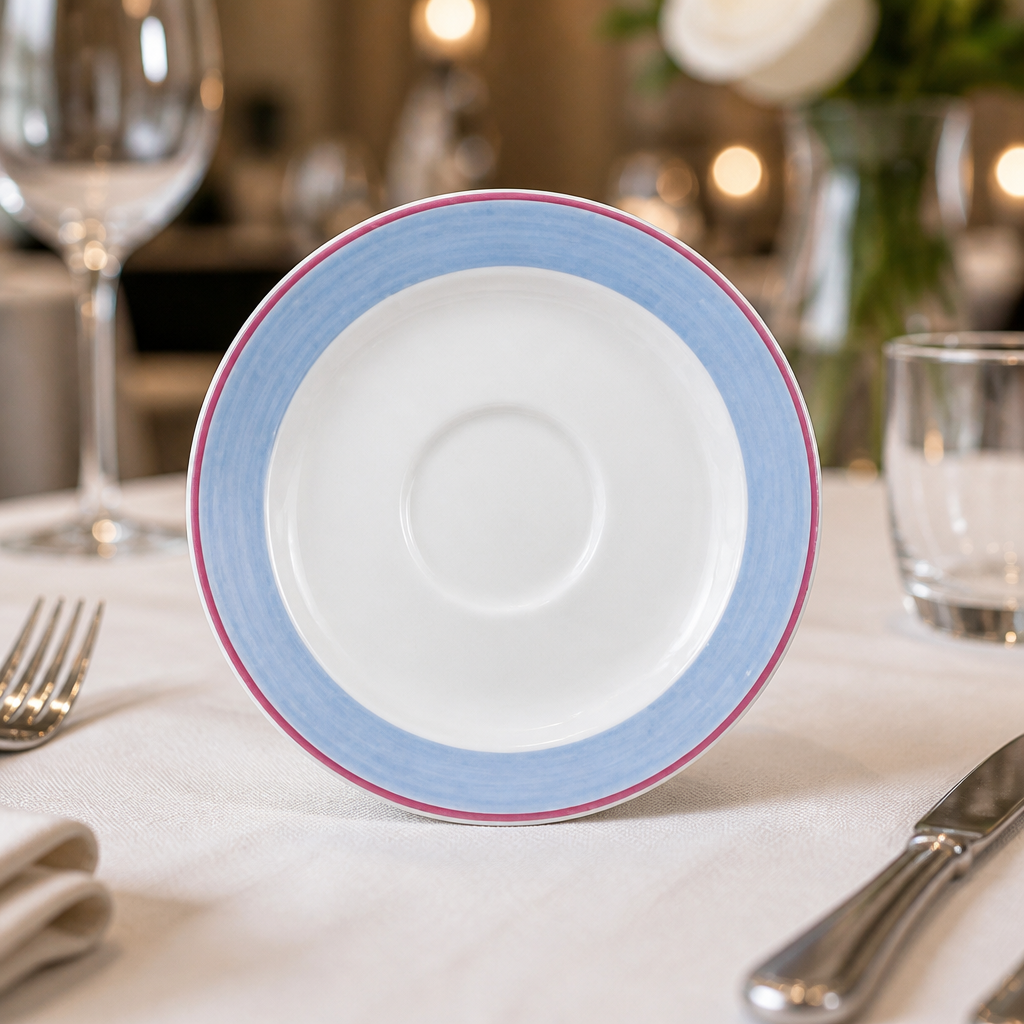 150mm Commercial Blue Saucers - 200ml Capacity (36 Pack)