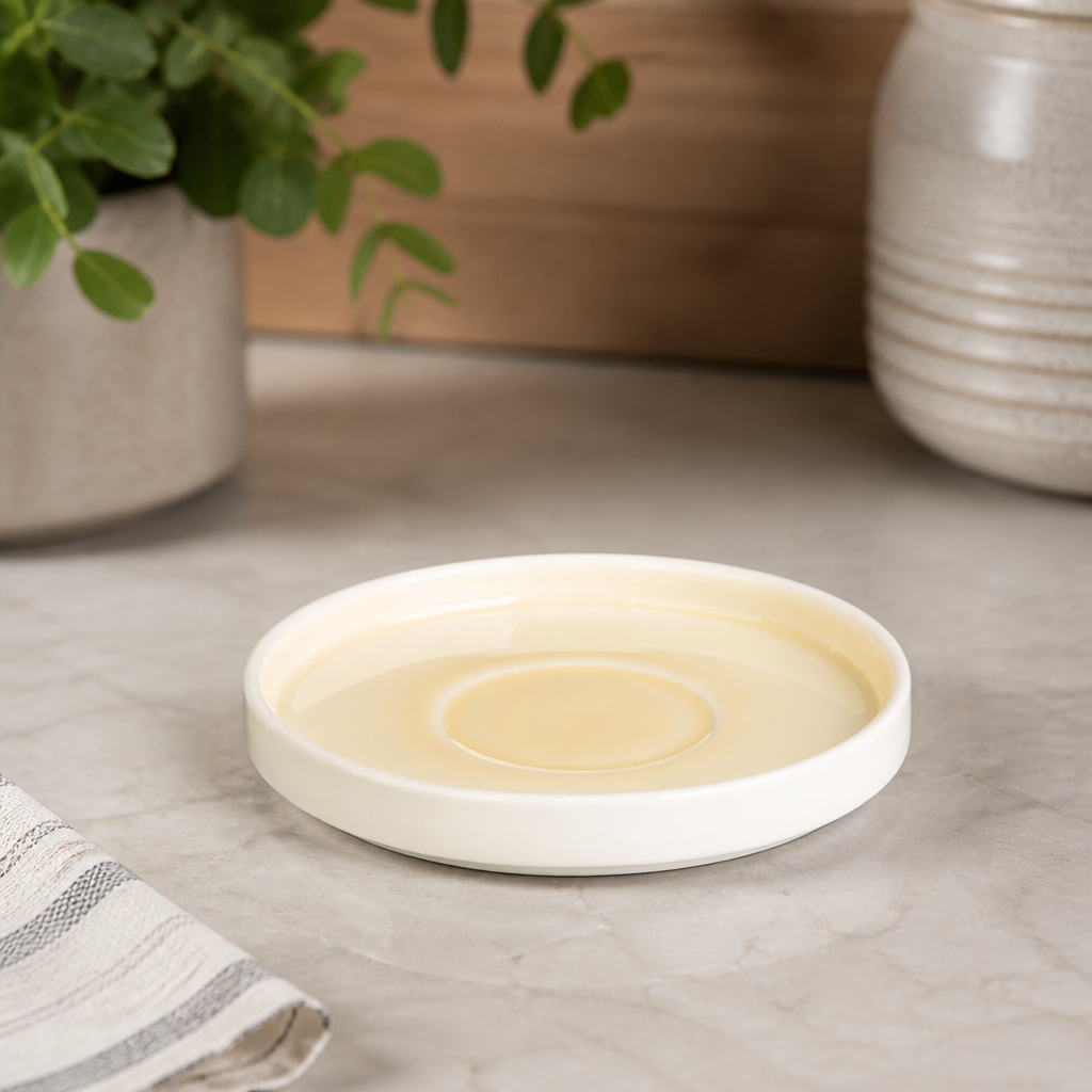 Commercial Fondant Saucers Lemon 155mm Set of 6