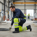 Premium High-Performance Cargo Trousers with ISO 20471 Class 1 Certification in Yellow/Navy - Tall Leg 33''