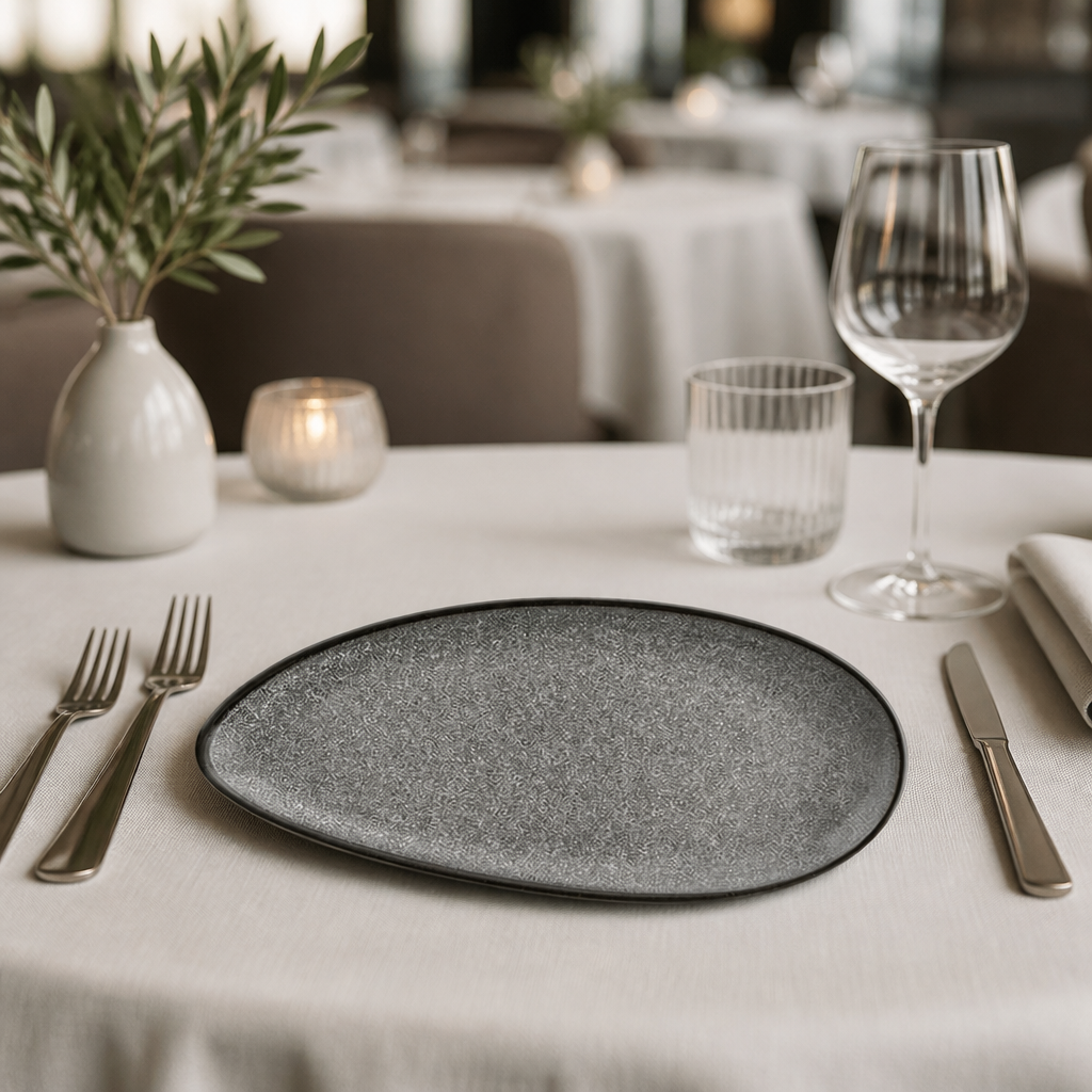 Commercial Porcelain Leaf Plates 305mm - 6 Pack